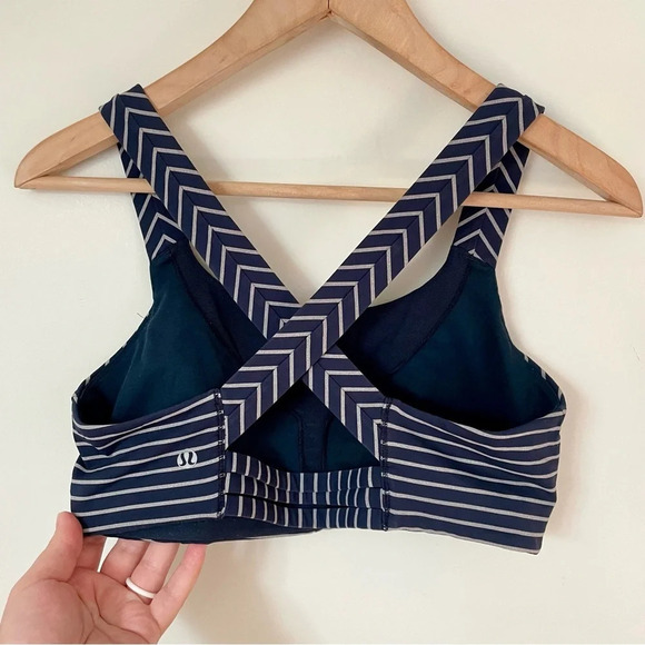 Lululemon On Your Way Bra West2east Stripe Inkwell Heathered Slate - Picture 7 of 9